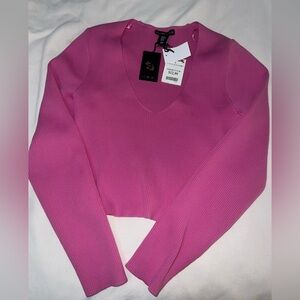 NWT pink cropped sweater